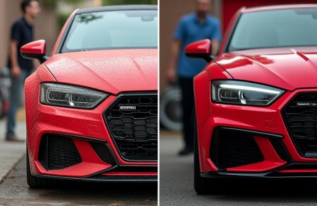 Before and after car detailing comparison 1