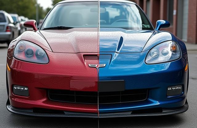 Before and after car detailing comparison 2
