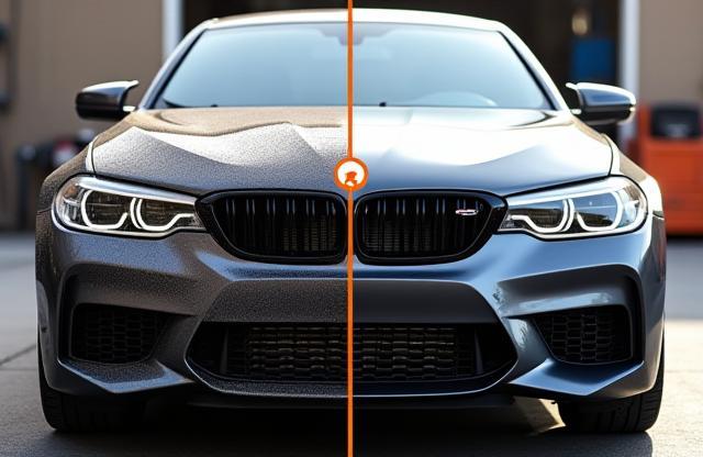 Before and after car detailing comparison 4